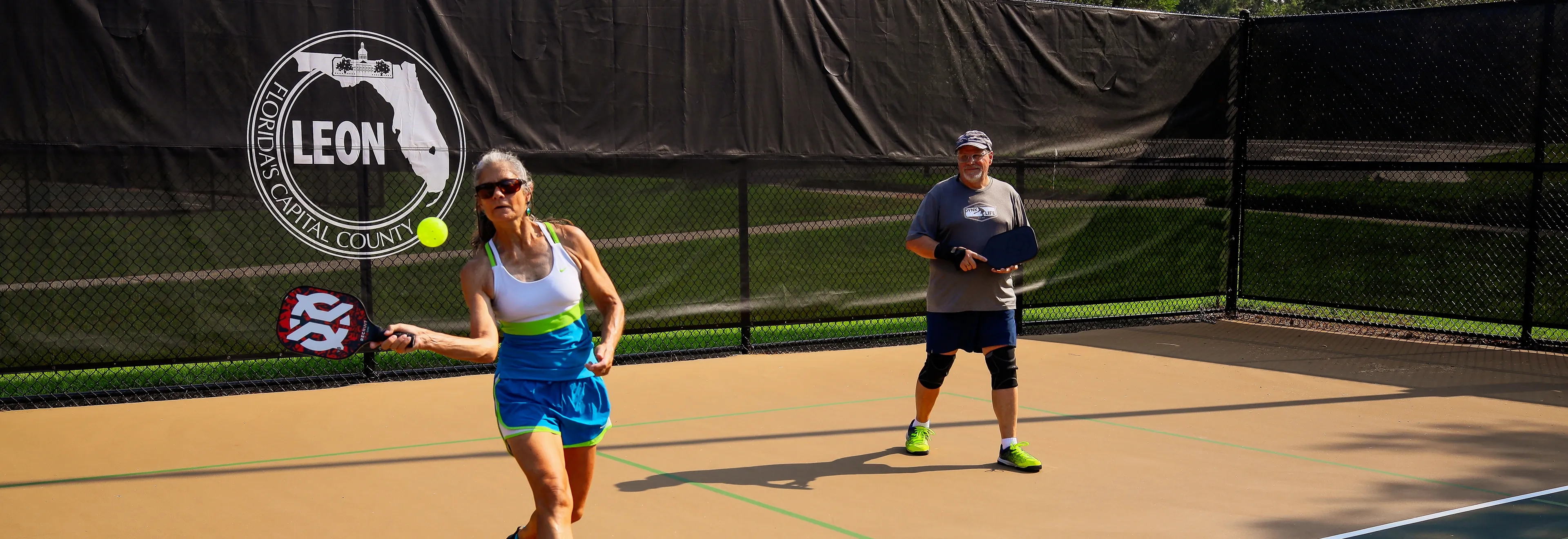Pickleball game at Daniel B. Chaires Community Park