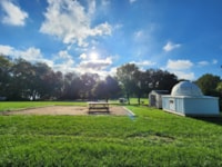 Picnic area and astronomical equipment.