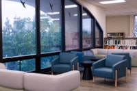 The renovated Fiction section features updated shelving, new seating, and inviting reading areas designed for comfort and quiet study.