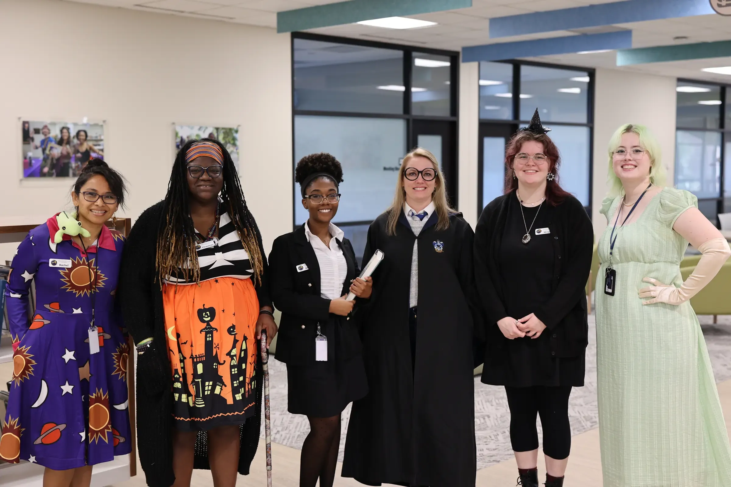 Library staffers on the job