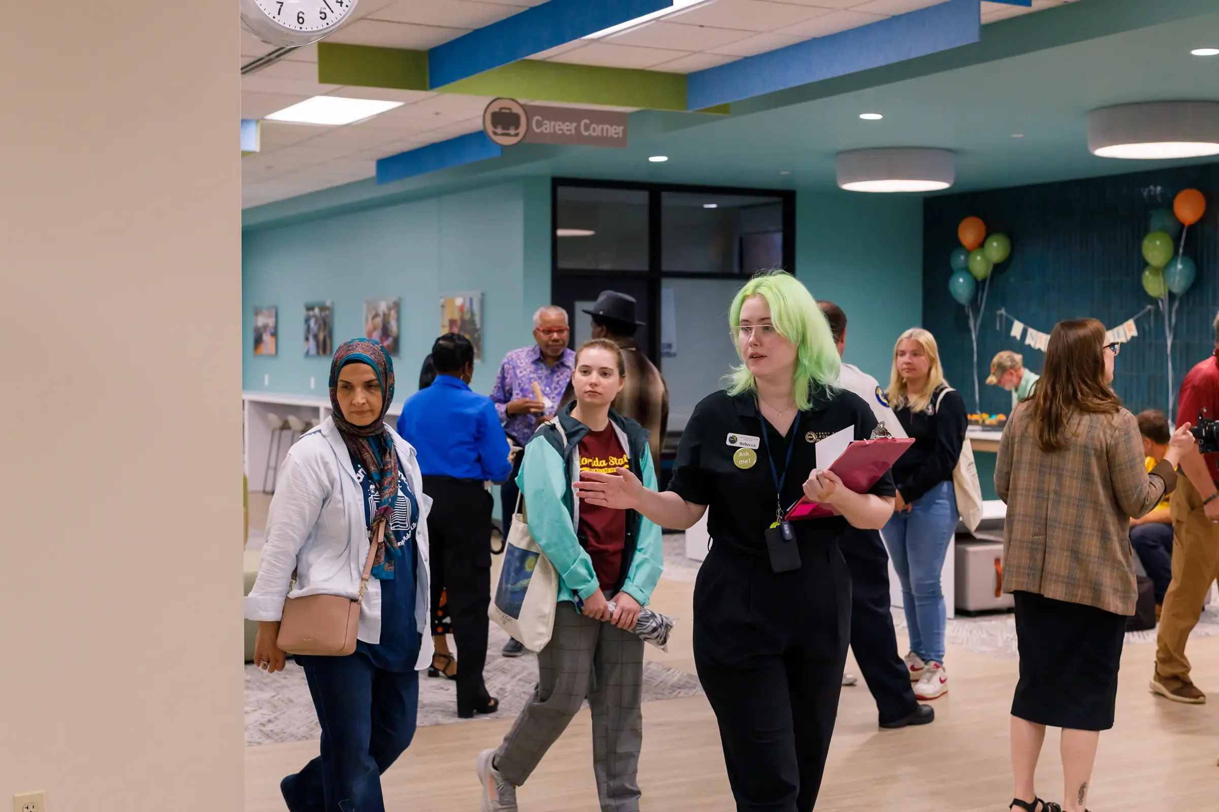 Library staffers on the job