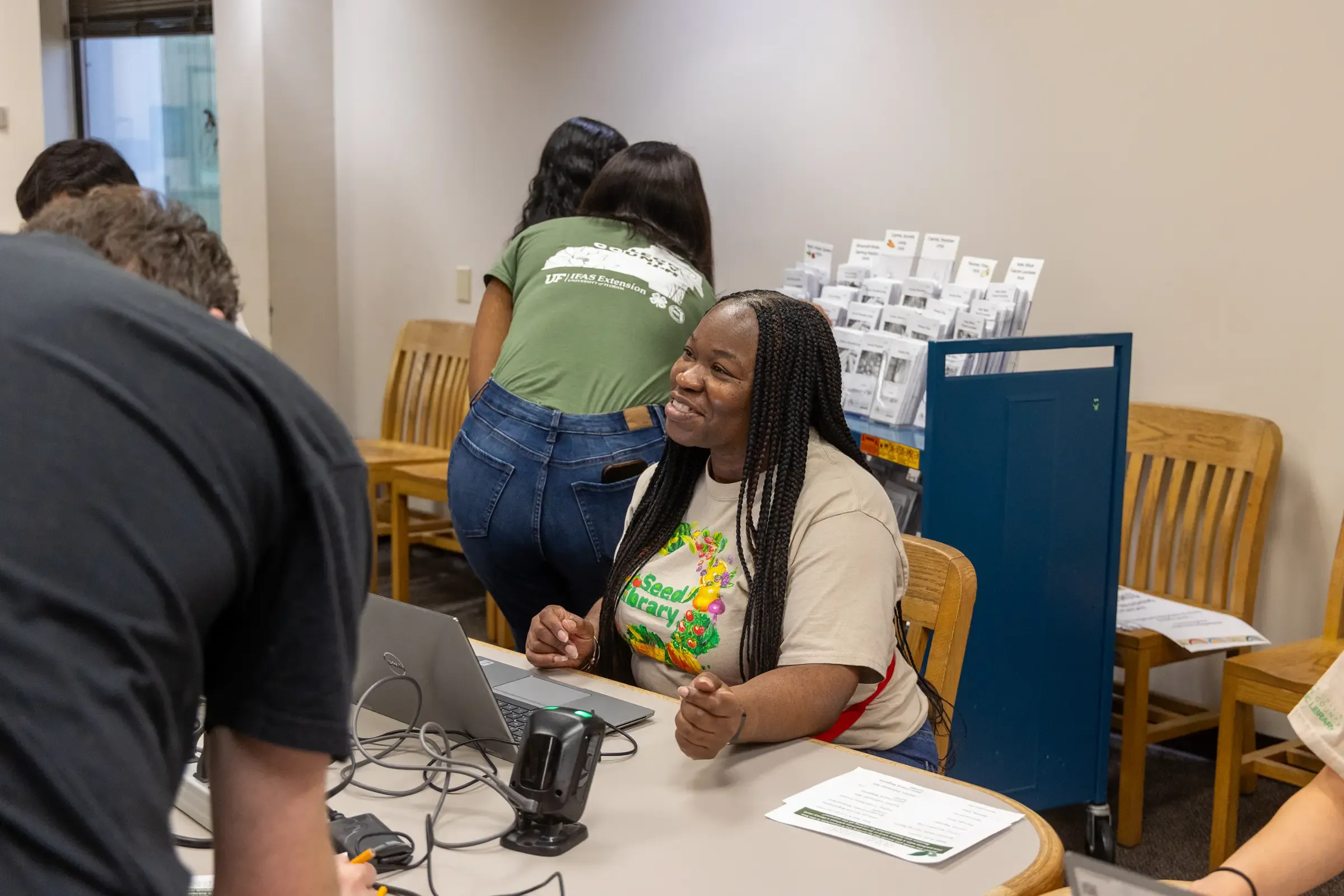 Library staffers on the job