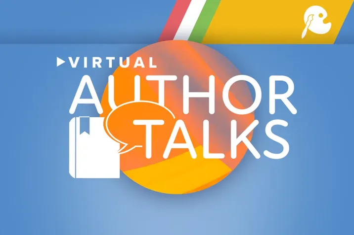 "Virtual Author Talks" text-based graphic