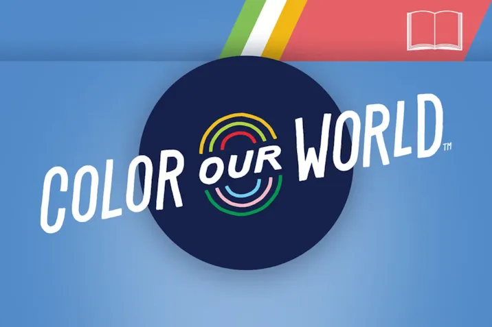 "Color Our World" text-based graphic