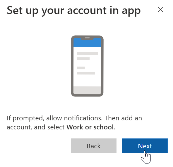 Set up your account in app