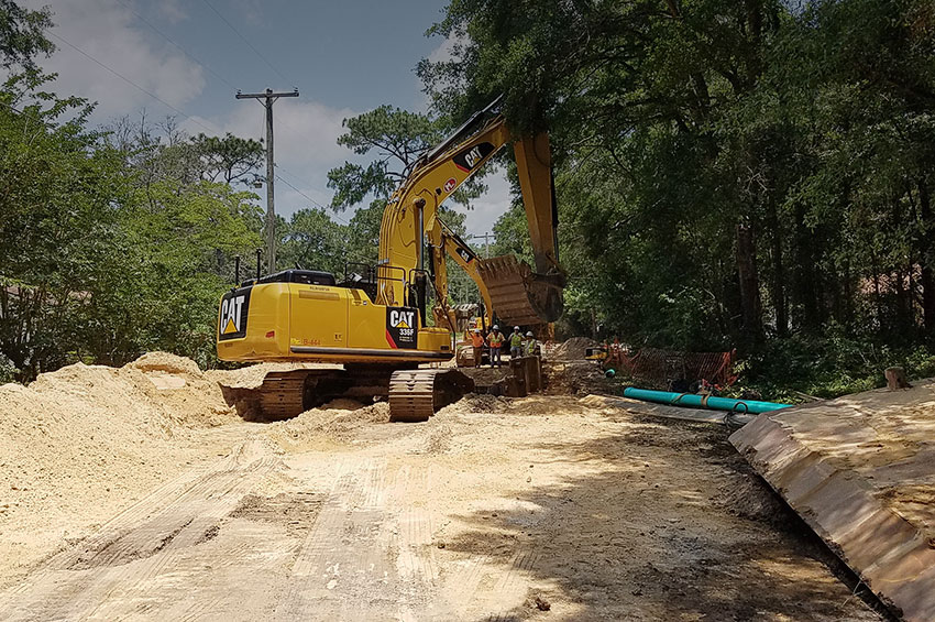 Construction on Septic to Sewer Project in Leon County 
