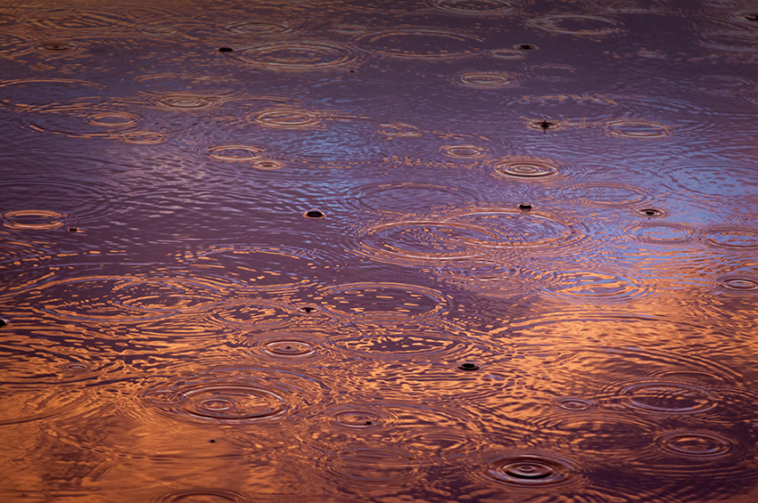 Image of water droplets on a lake